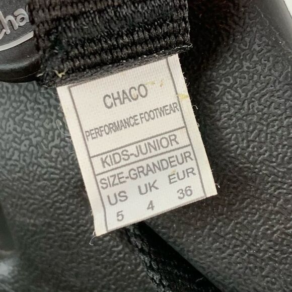 Chaco kid’s junior Black CHILLOS Sport Sandal adjustable strap size 5 - Picture 6 of 7